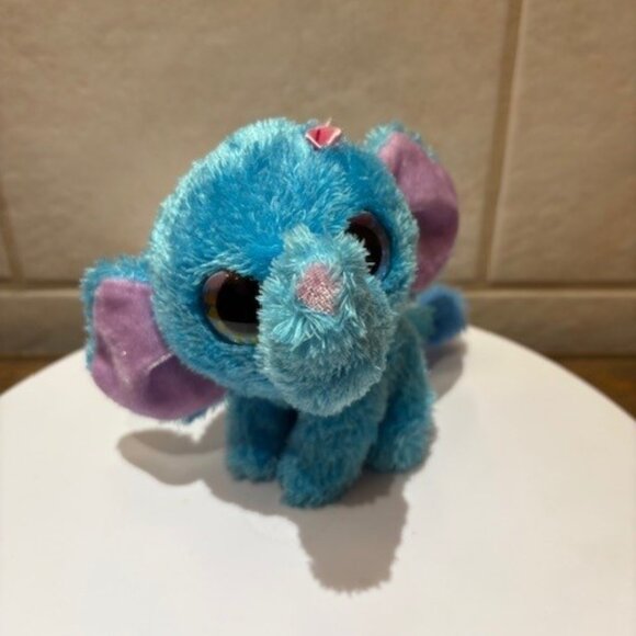 Blueberry Elephant Wild Republic Plush 5", Sweet & Sassy, Rainbow Eyes, 2013 - Picture 1 of 6